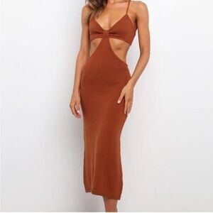 NWT Petal + Pup Knit Cutout Midi Dress